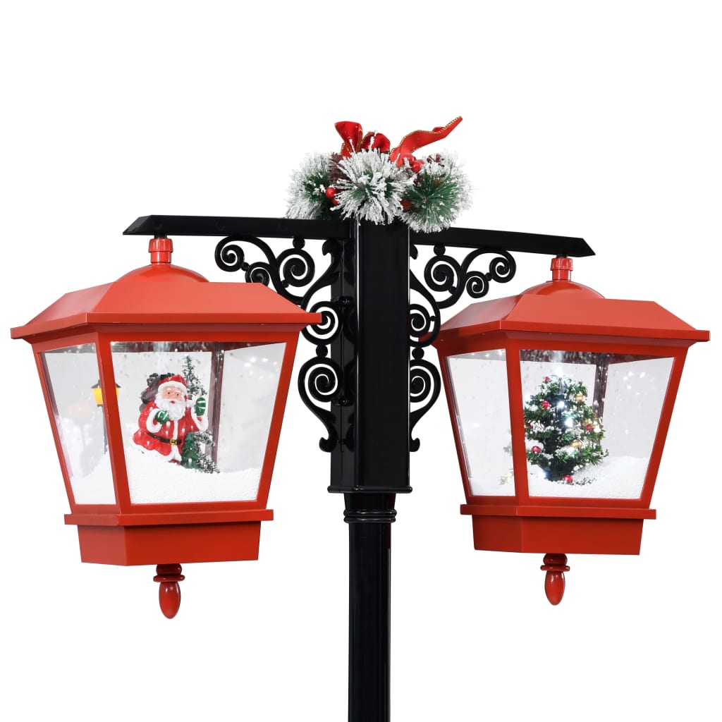 vidaXL Julegatelampe med julenisse svart og rød 81x40x188 cm PVC