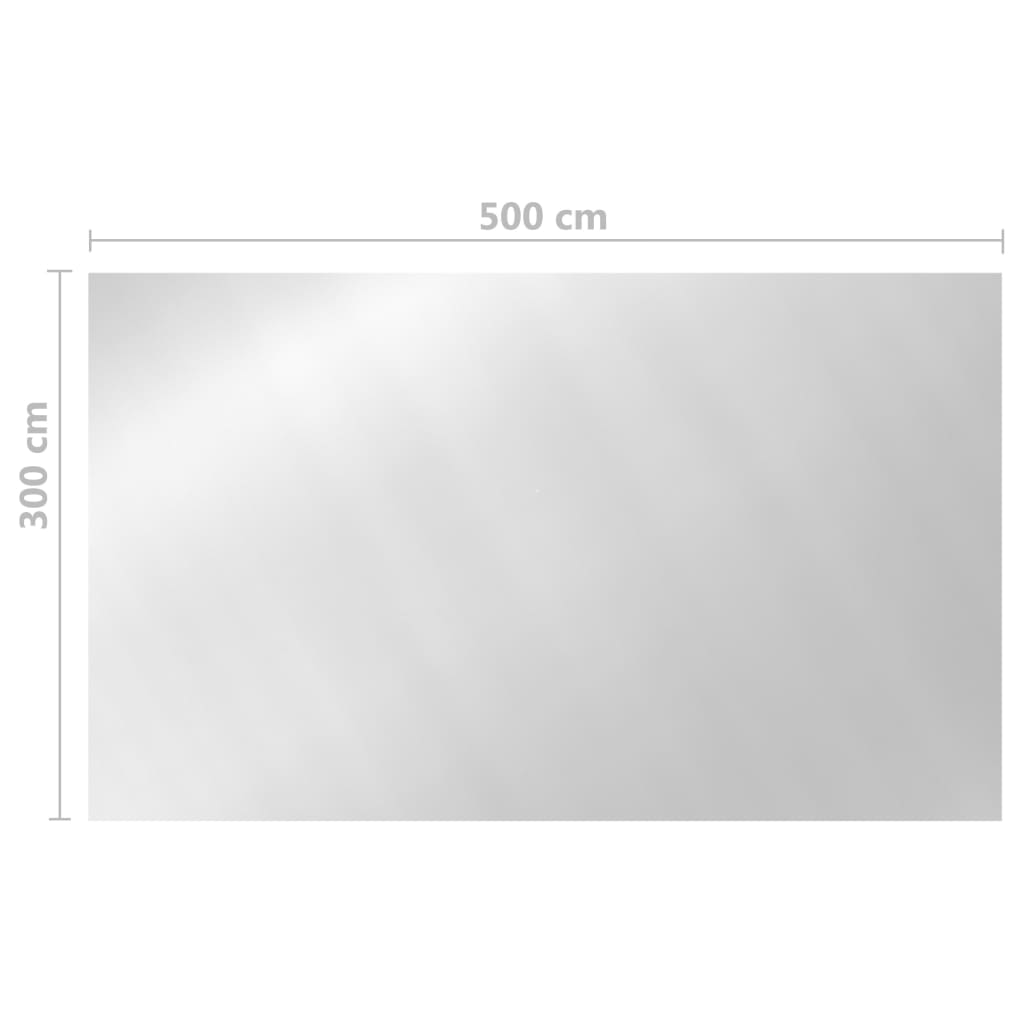vidaXL Bassengtrekk rektangulært 500x300 cm PE sølv