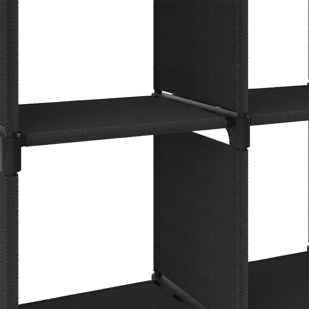 vidaXL Displayhylle med 6 kuber svart 103x30x72,5 cm stoff
