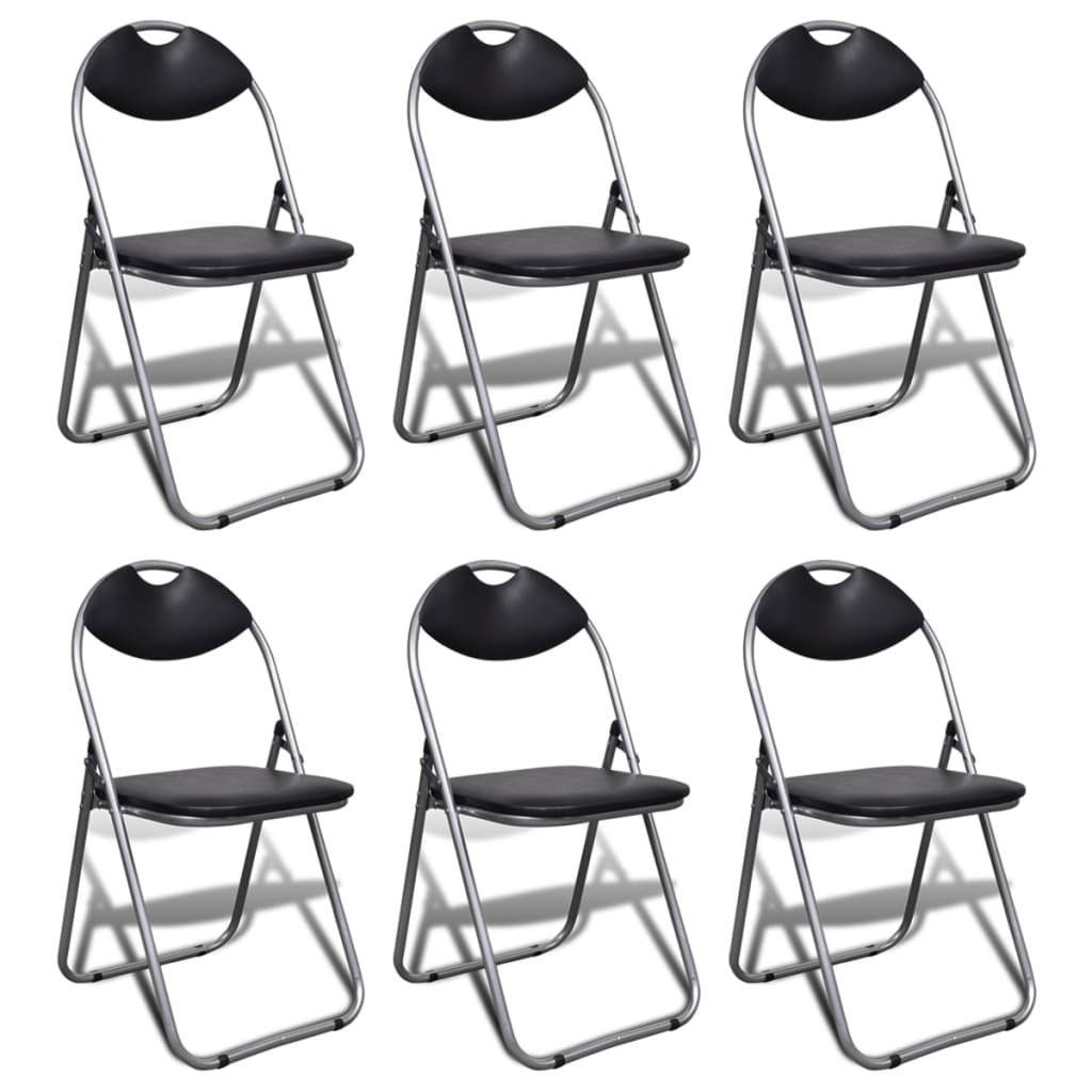 vidaXL Sammenleggbare stoler 6 stk kunstig skinn