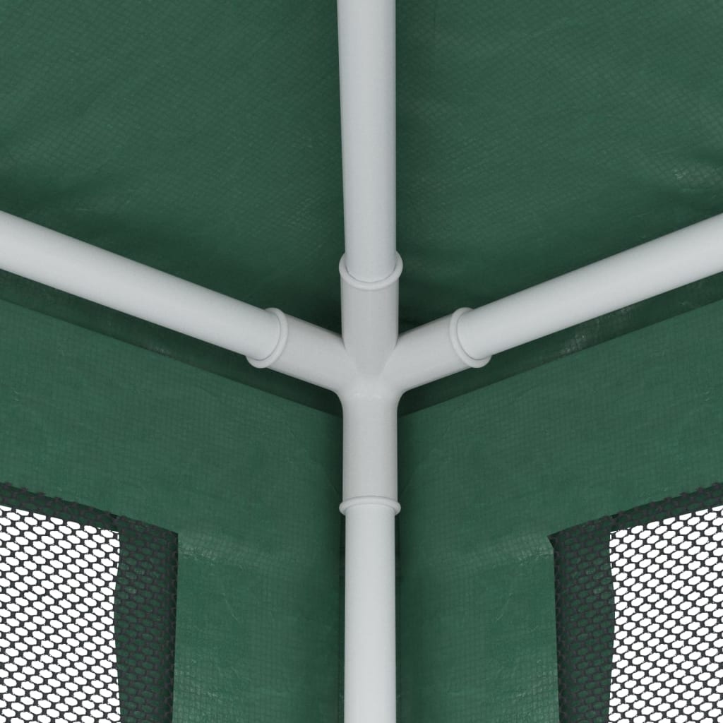 vidaXL Festtelt med 4 sidevegger av netting grønn 4x4 m HDPE
