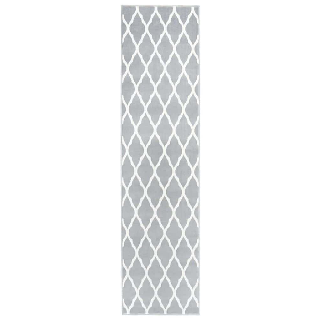 vidaXL Gulvteppe BCF grå og hvit 100x500 cm