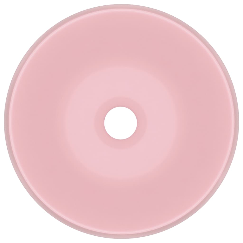 vidaXL Luksuriøs servant rund matt rosa 40x15 cm keramisk
