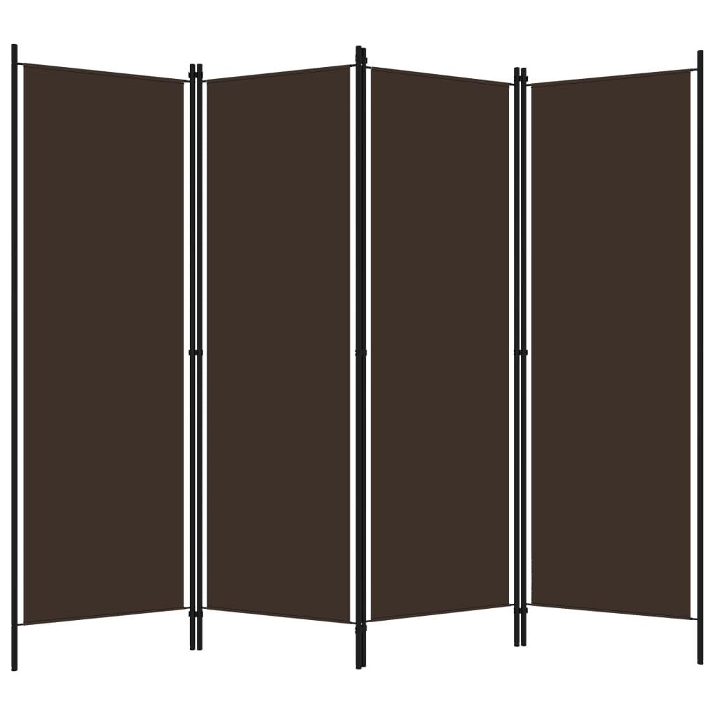 vidaXL Romdeler 4 paneler brun 200x180 cm