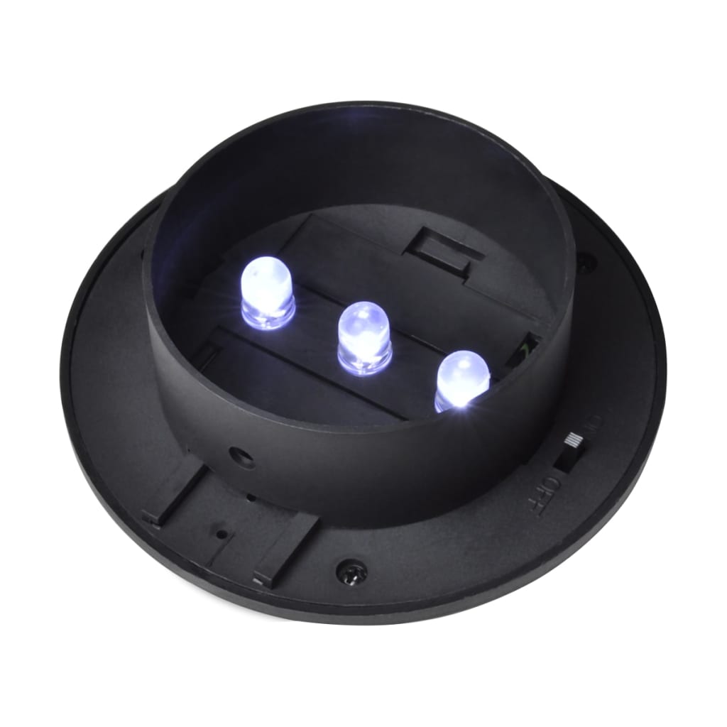 vidaXL Utendørs soldrevne gjerdelamper 12 stk LED svart