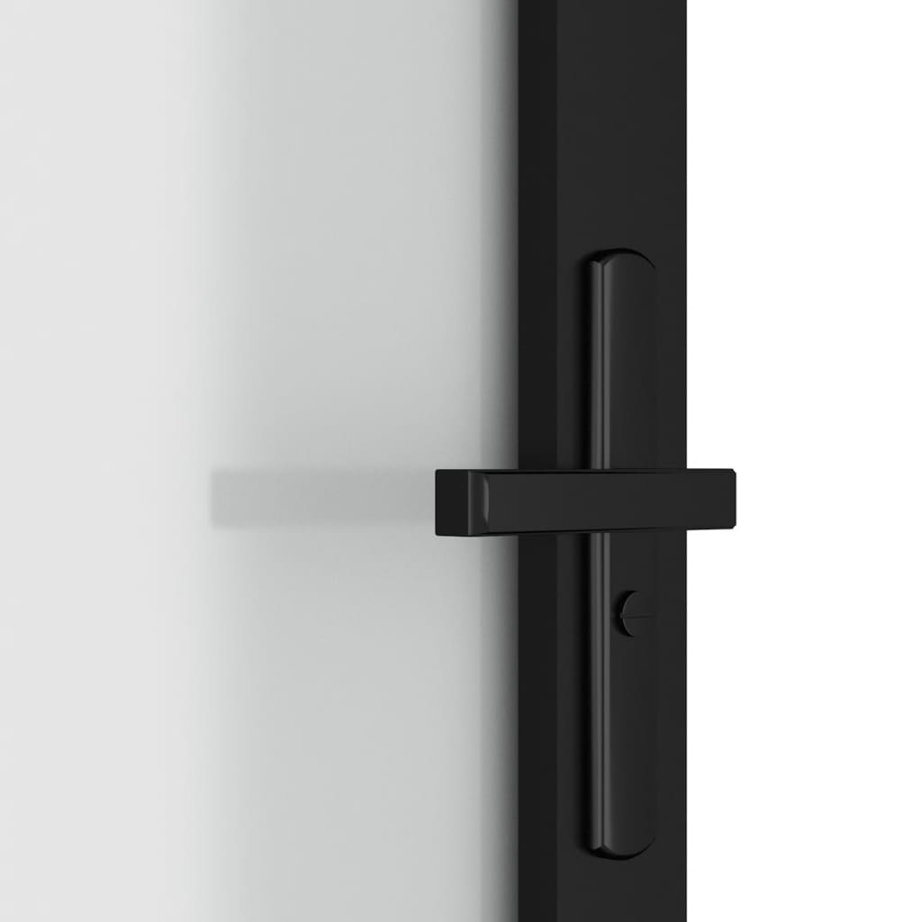 vidaXL Innerdør 102,5x201,5 cm svart matt glass og aluminium