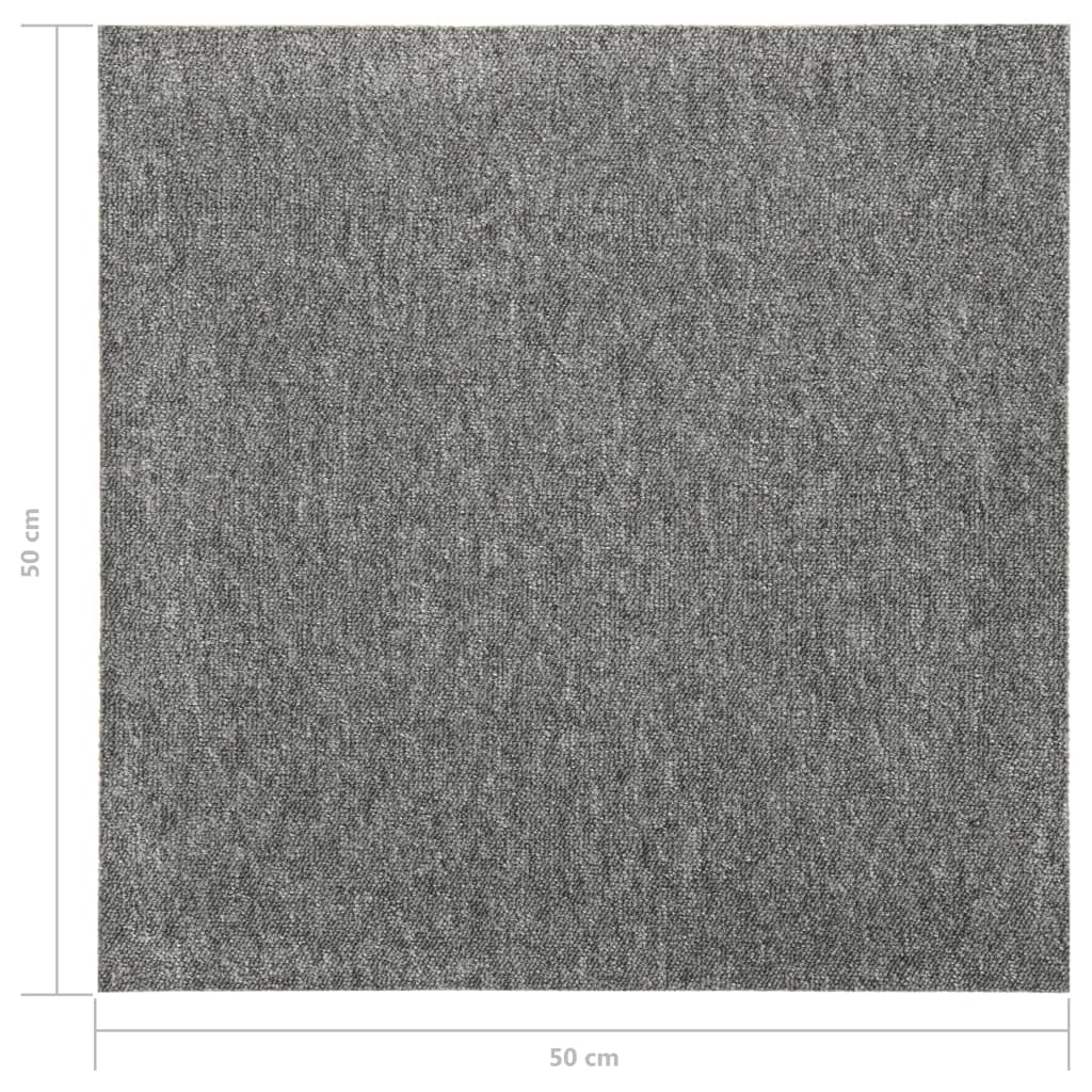 vidaXL Teppefliser gulv 20 stk 5 m² 50x50 cm grå