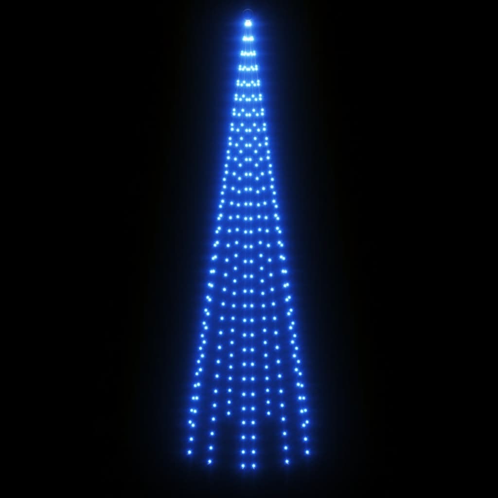 vidaXL Juletre på flaggstang 310 LED blå 300 cm