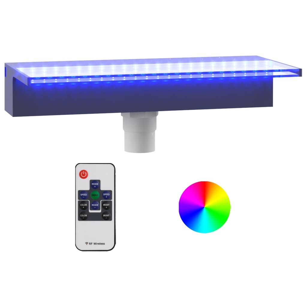 vidaXL Vannfall med RGB LED akryl 45 cm