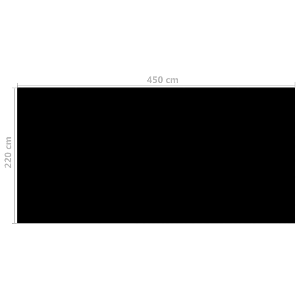 vidaXL Bassengtrekk svart 450x220 cm PE