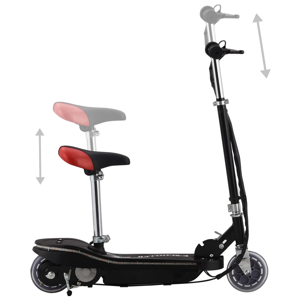 vidaXL Elektrisk sparkesykkel med sete og LED 120 W svart