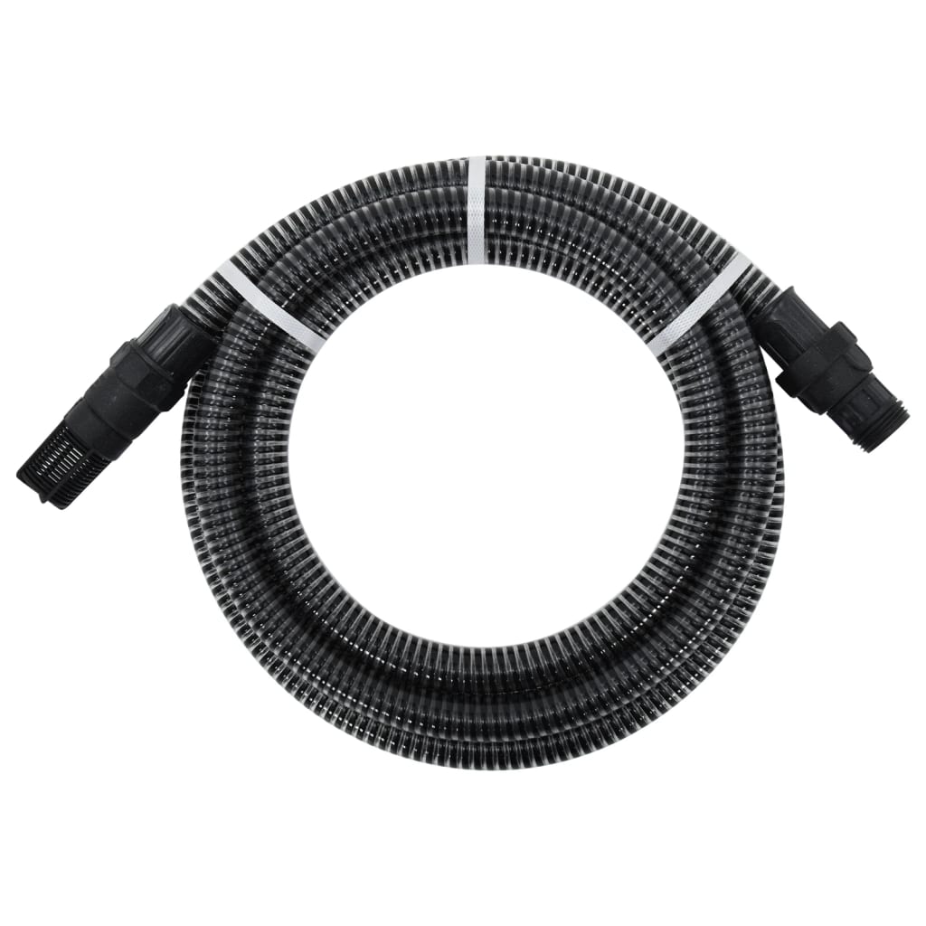 vidaXL Sugeslange med messingkoblinger svart 1,1" 5 m PVC