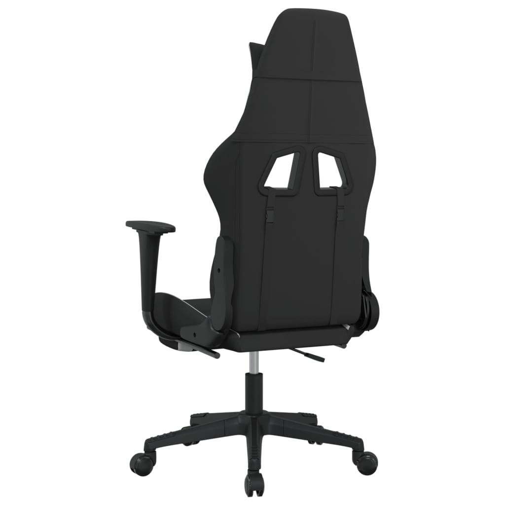vidaXL Gamingstol med fotstøtte svart og hvit stoff