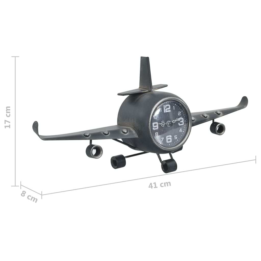 vidaXL Aviator klokke grå 41x8x17 cm metall
