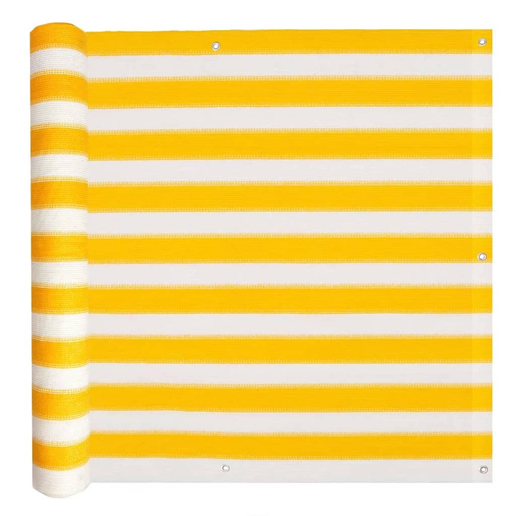 vidaXL Balkongskjerm HDPE 75x400 cm gul og hvit