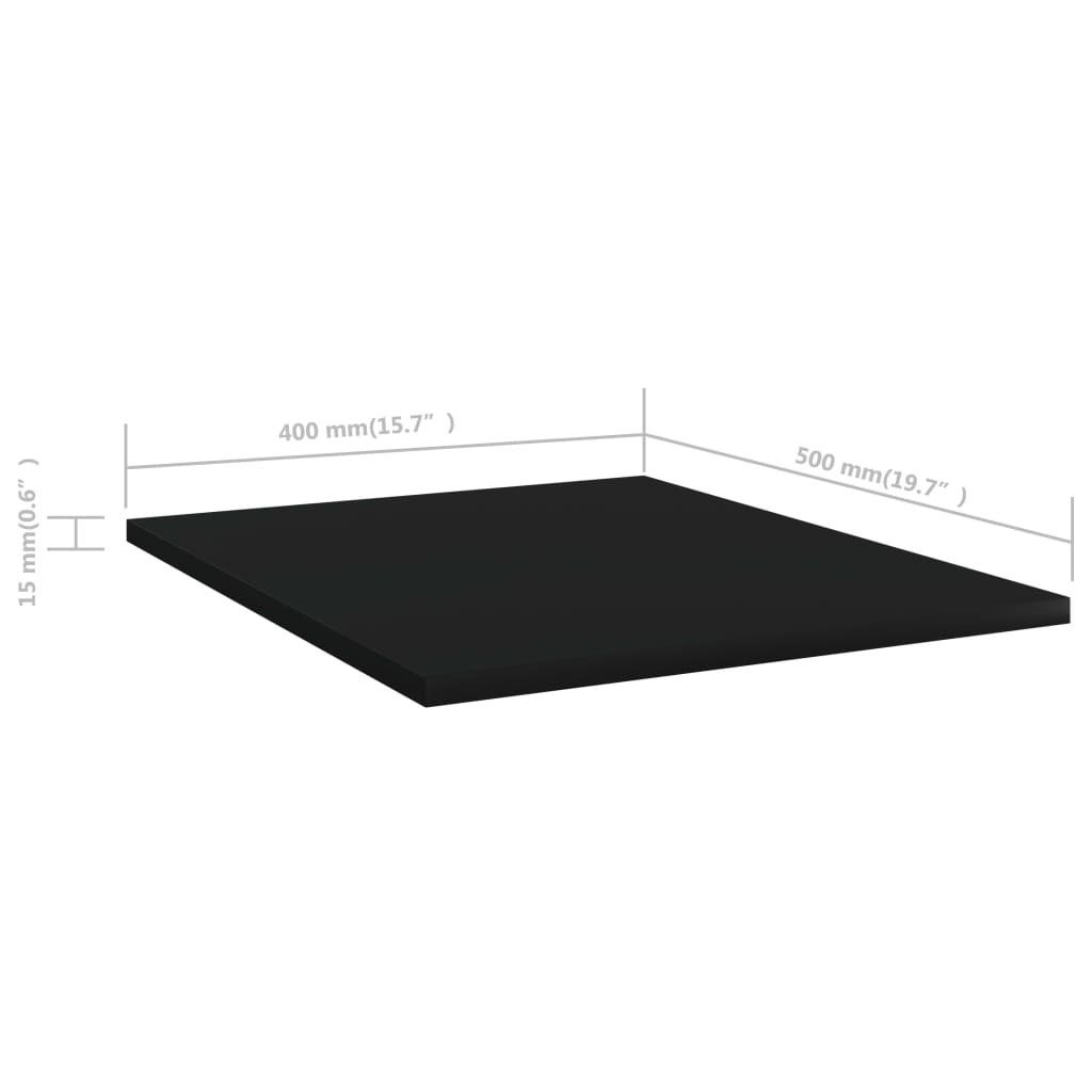 vidaXL Hylleplater 8 stk svart 40x50x1,5 cm sponplate