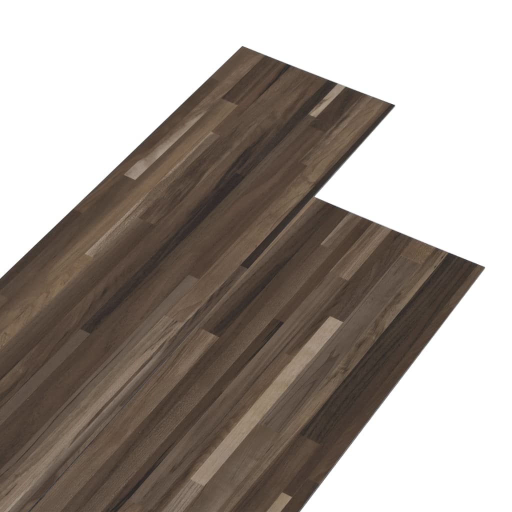 vidaXL Selvklebende PVC-gulvplanker 5,21 m² 2 mm stripet brun