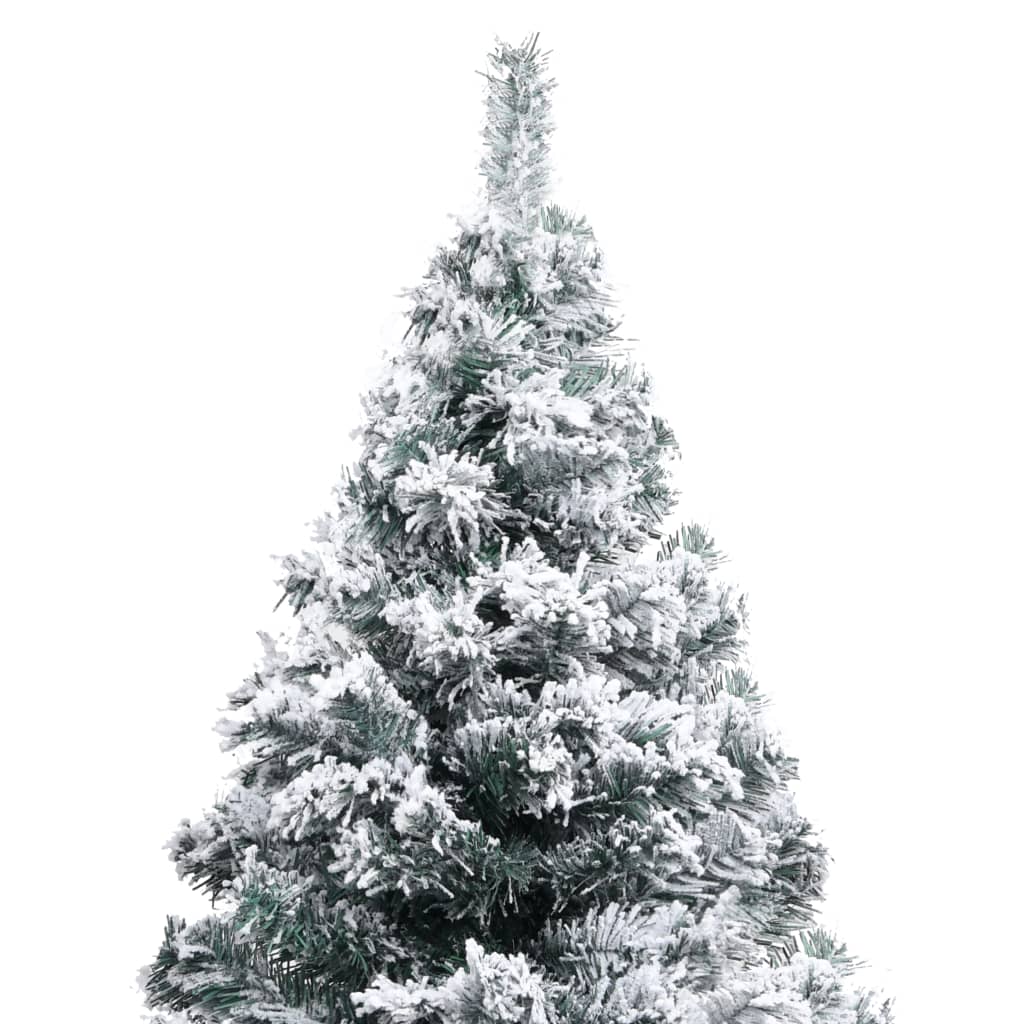 vidaXL Kunstig juletre med flokket snø grønn 150 cm PVC