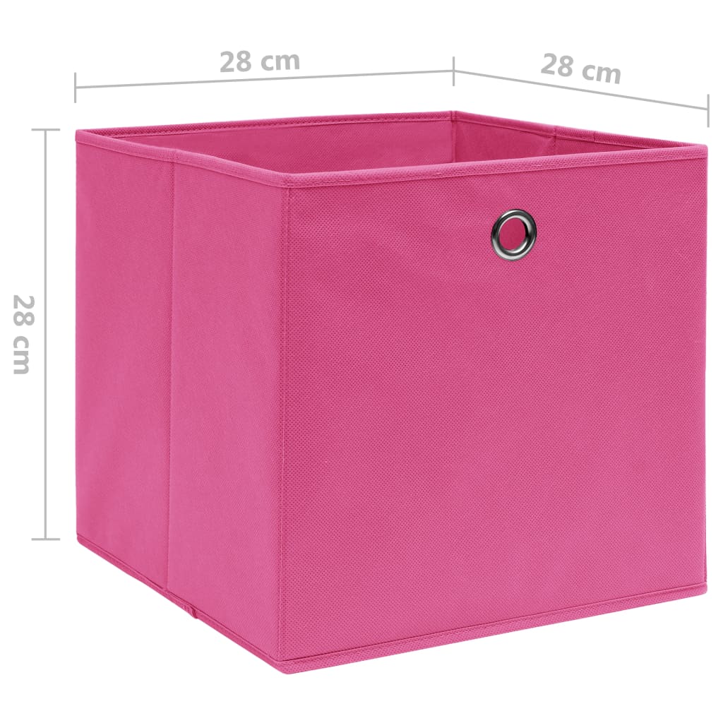 vidaXL Oppbevaringsbokser 4 stk uvevd stoff 28x28x28 cm rosa