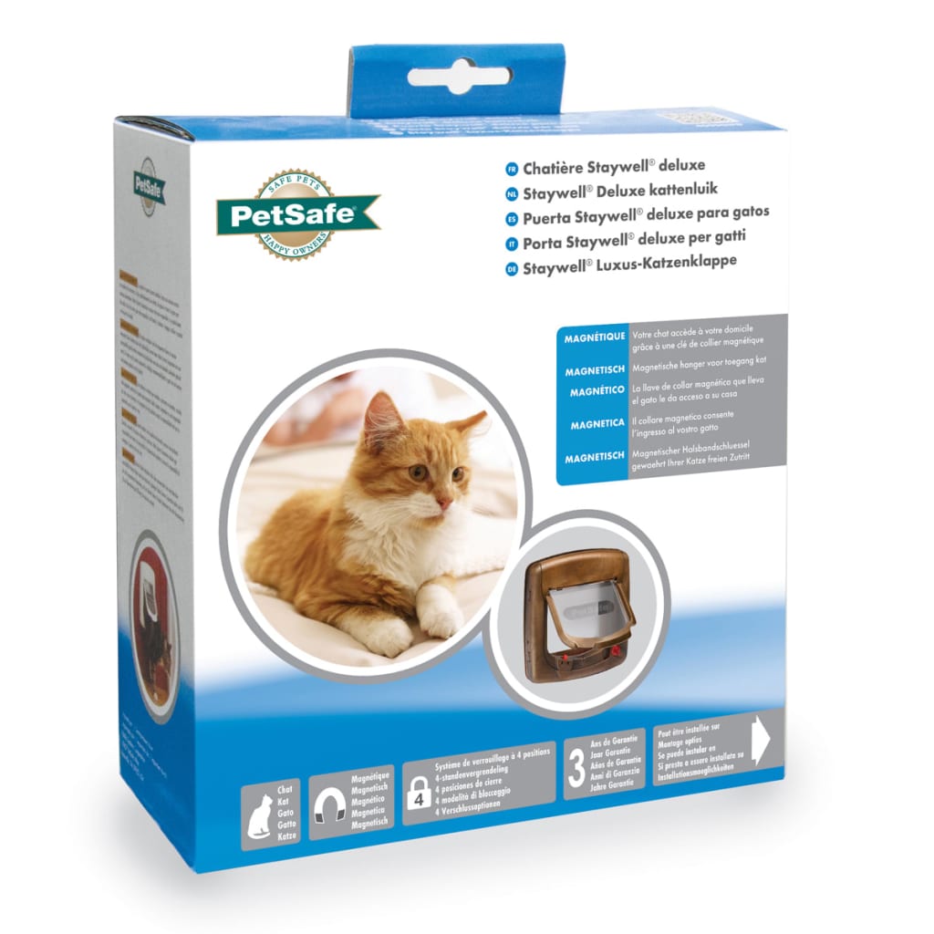 PetSafe Magnetisk 4-veis katteluke Deluxe 420 brun 5006
