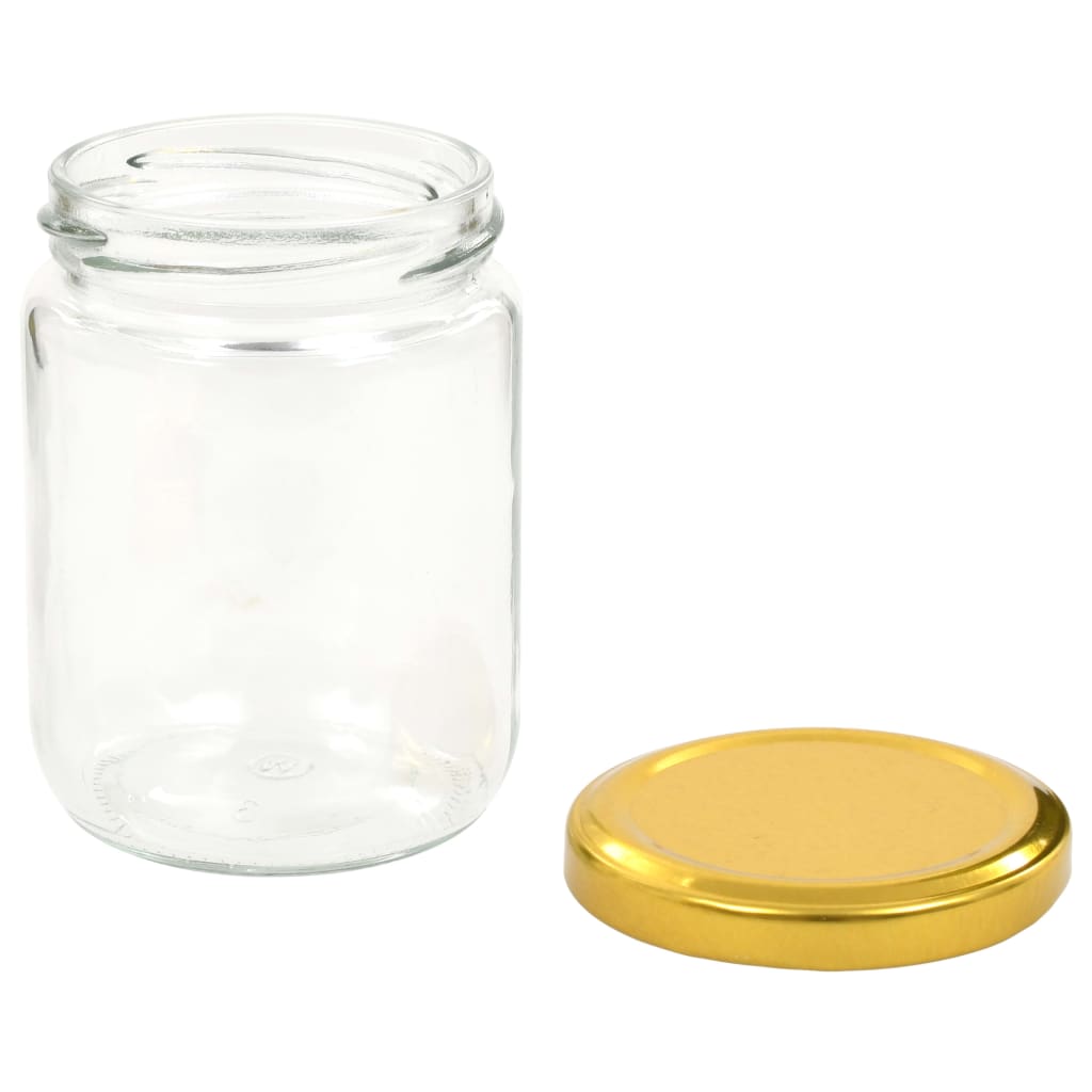 vidaXL Syltetøyglass med gult lokk 48 stk 230 ml