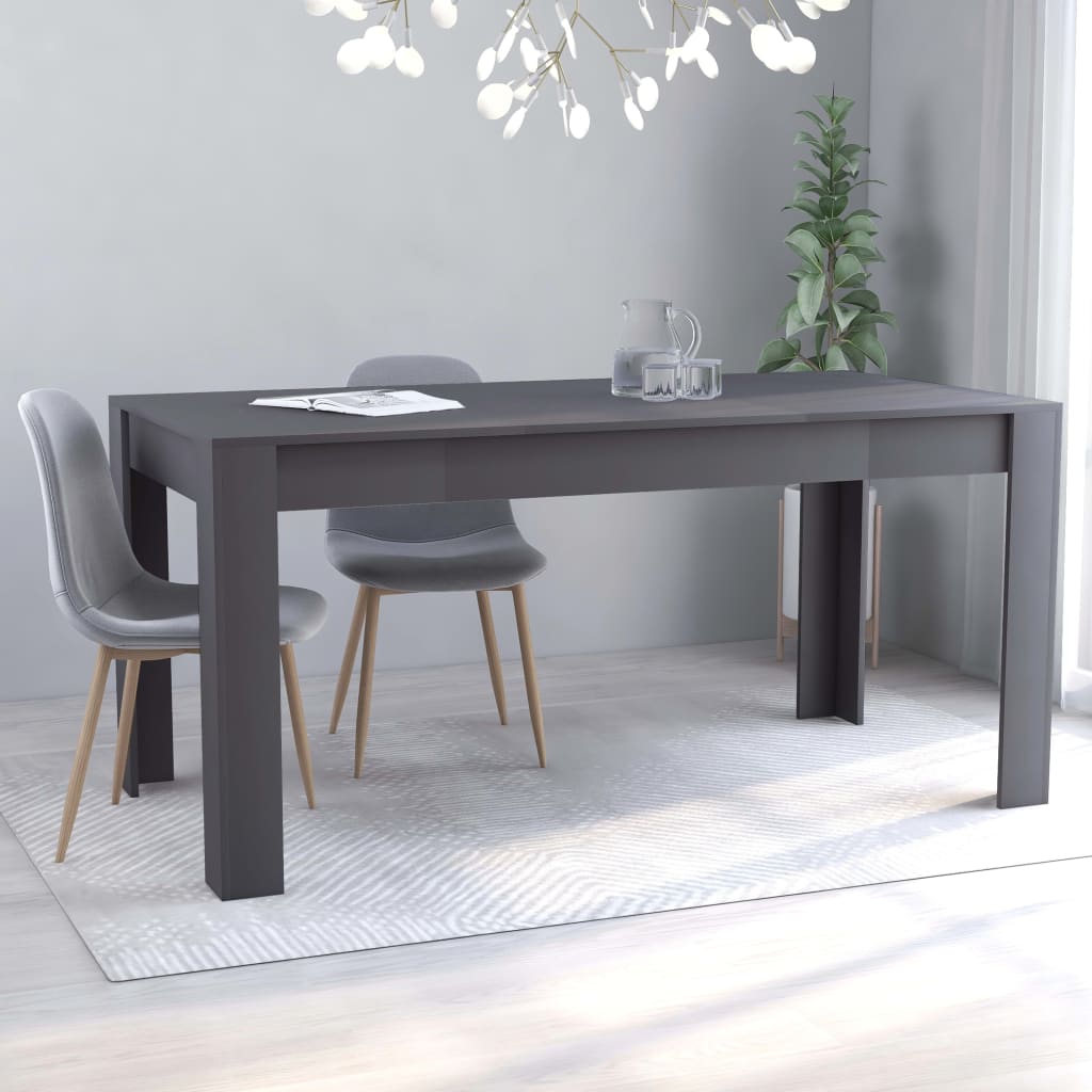 vidaXL Spisebord grå 160x80x76 cm sponplate