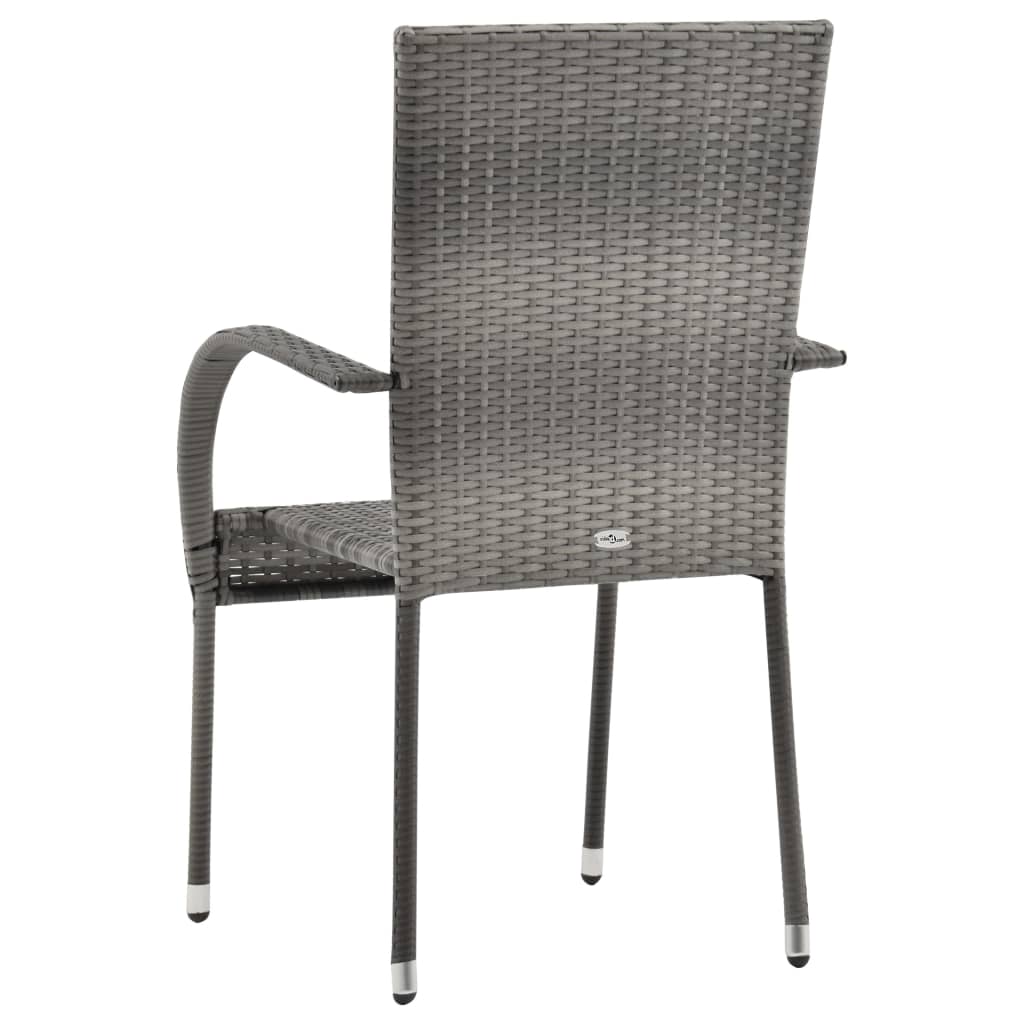 vidaXL Stablestoler 4 stk grå polyrotting
