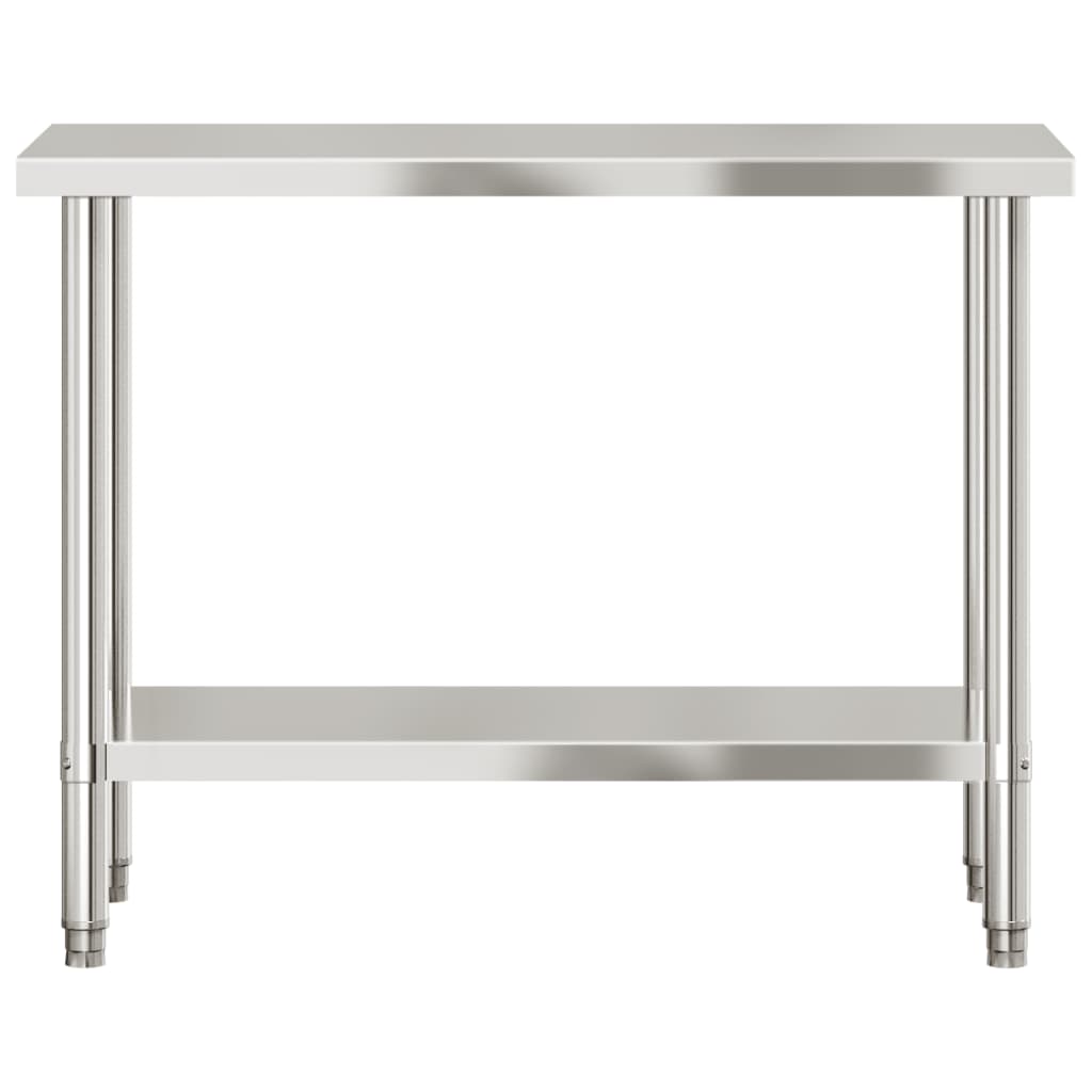 vidaXL Matlagingsbord for kjøkken 110x55x85 cm rustfritt stål