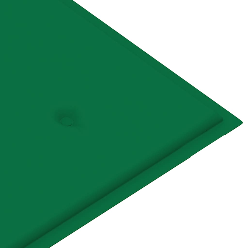 vidaXL Batavia benk med grønn pute 120 cm heltre teak