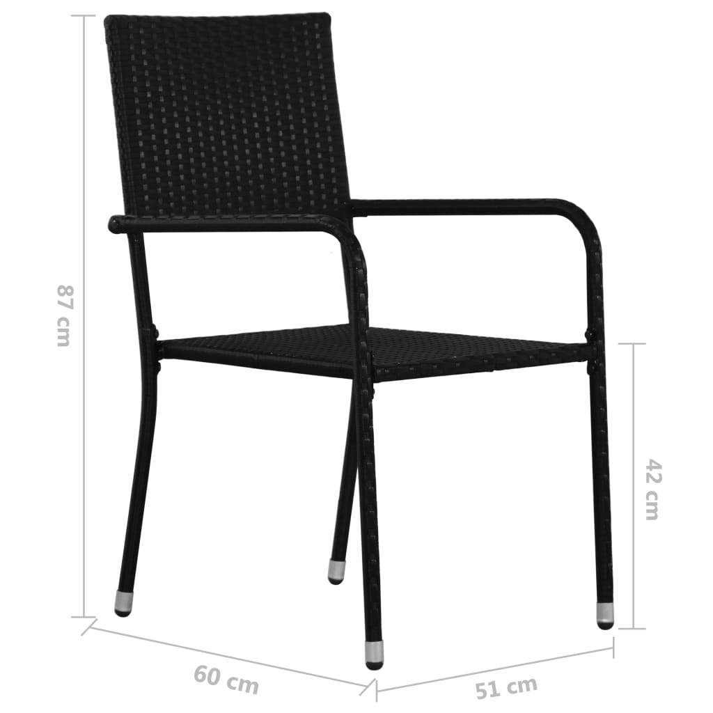 vidaXL Utendørs spisestoler 4 stk svart polyrotting