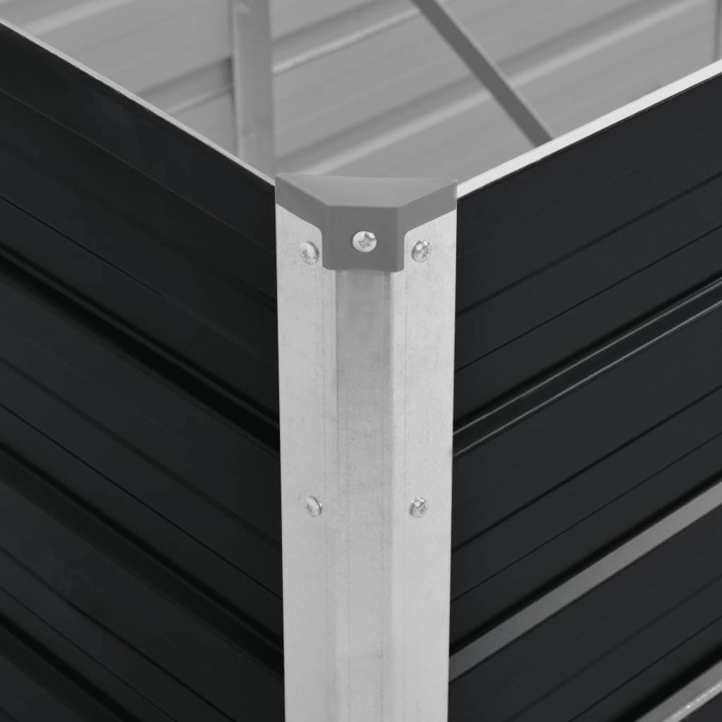 vidaXL Høybed antrasitt 320x80x45 cm galvanisert stål