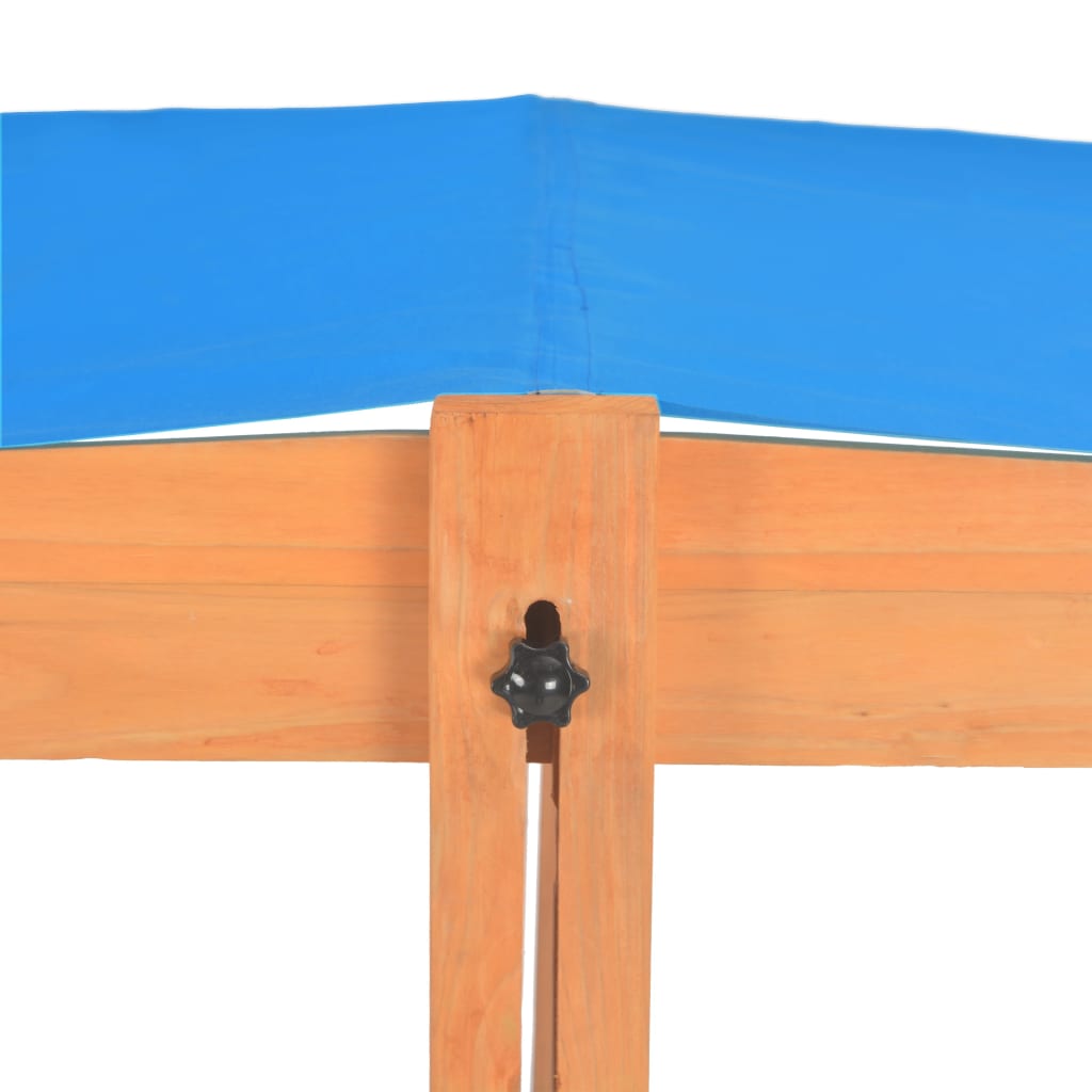 vidaXL Sandkasse med justerbart tak gran blå UV50