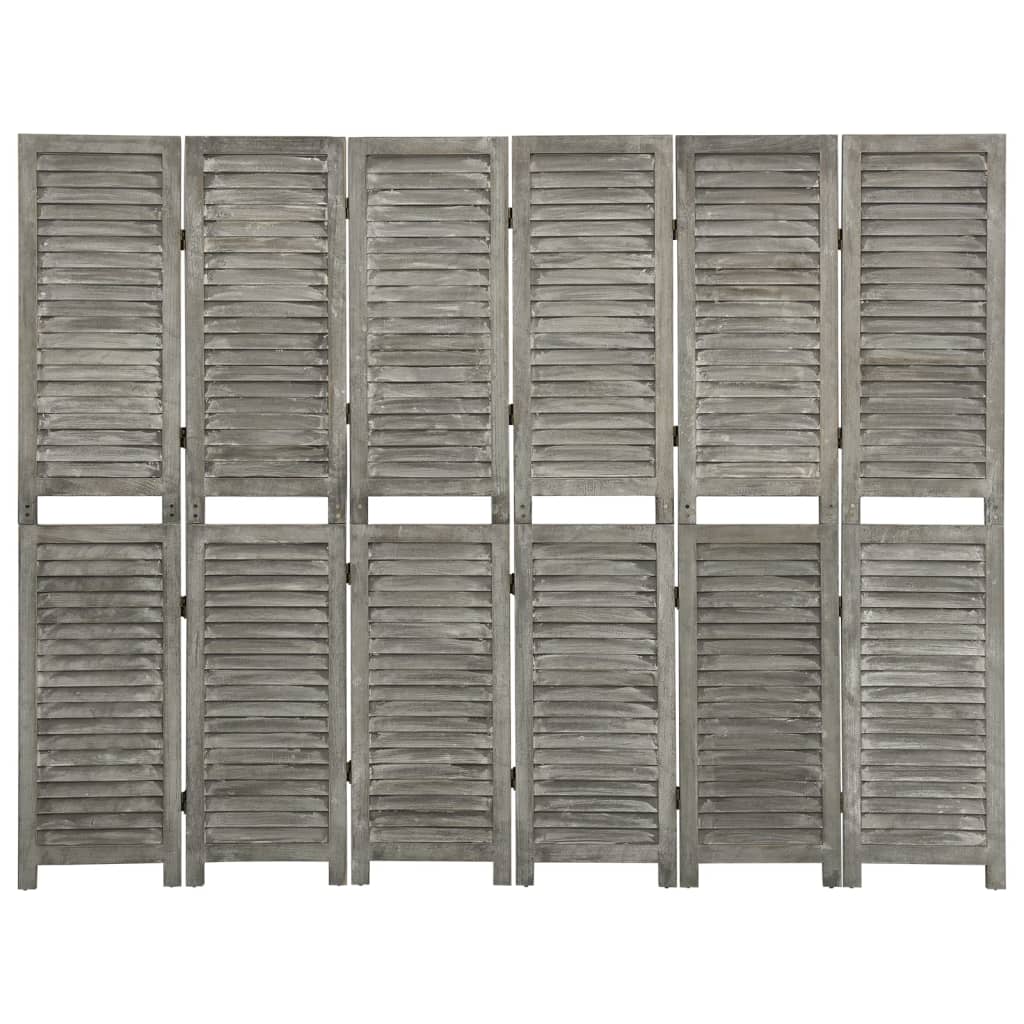 vidaXL Romdeler 5 paneler grå 214x166 cm heltre