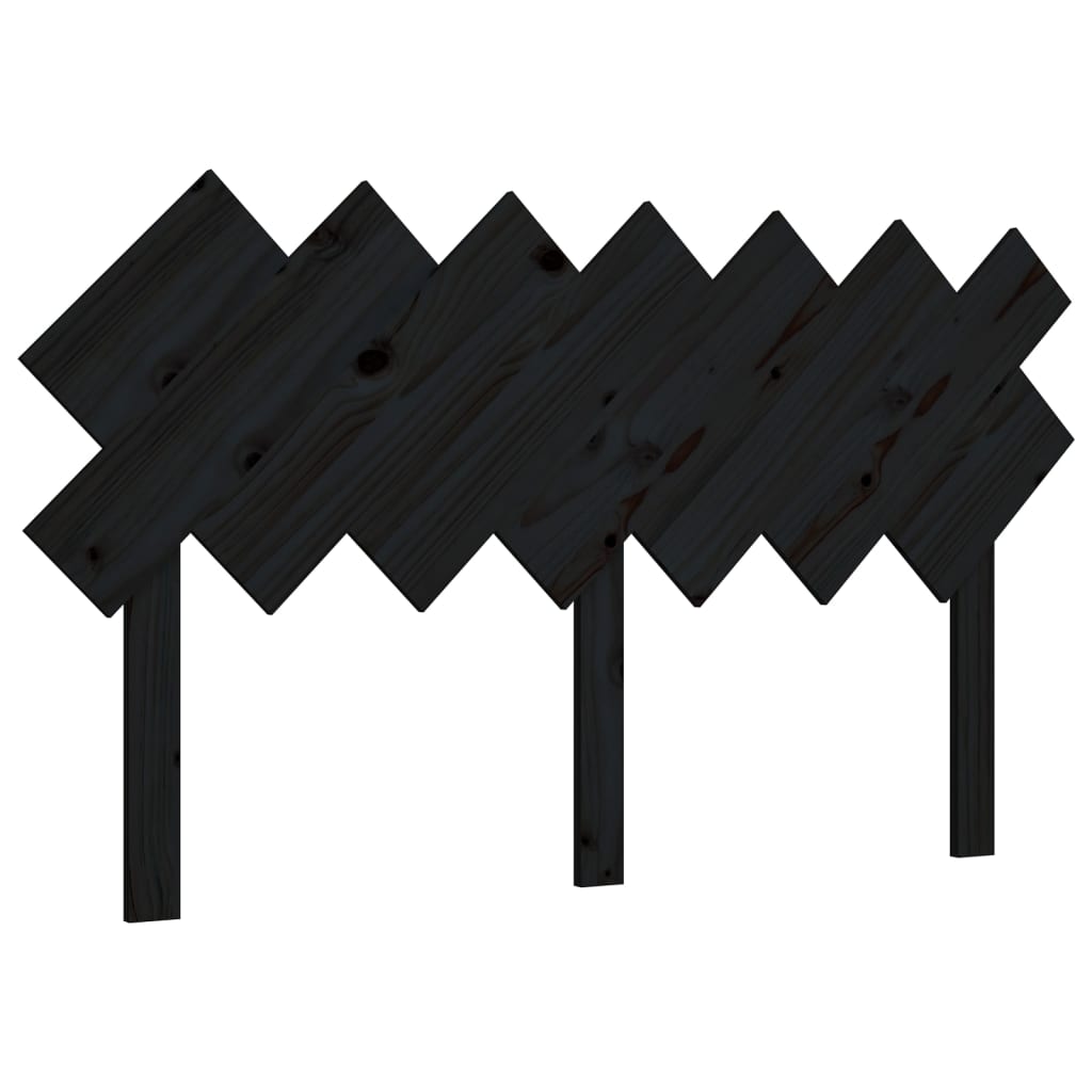 vidaXL Sengegavl svart 151,5x3x81 cm heltre furu