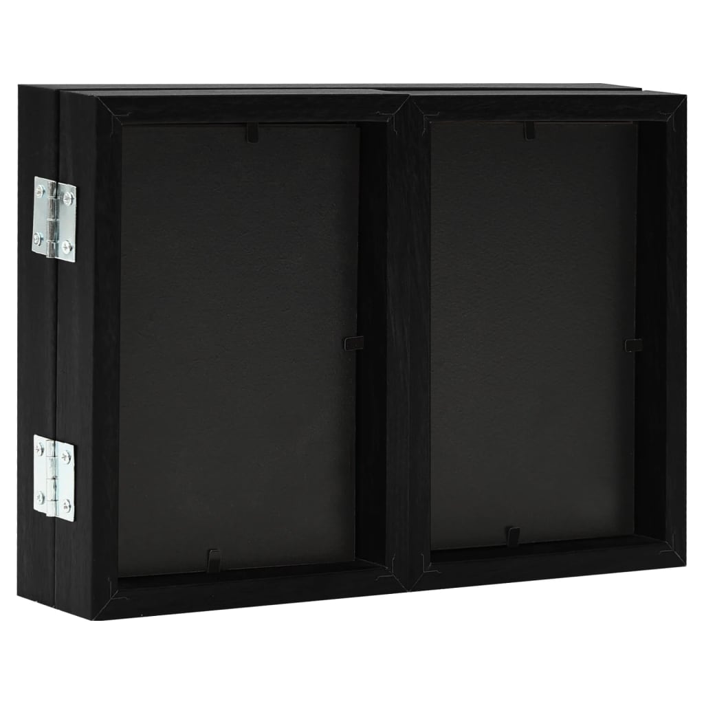 vidaXL Trefoldig fotorammekollasj svart 22x15 cm+2x(10x15 cm)