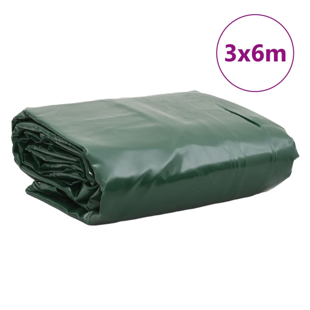 vidaXL Presenning grønn 3x6 m 650 g/m²