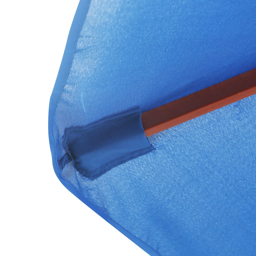 vidaXL Parasoll med trestang 350 cm blå