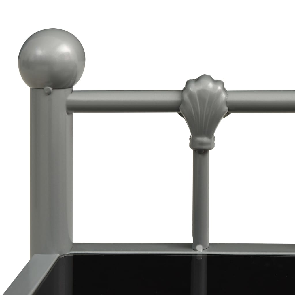 vidaXL Nattbord grå og svart 45x34,5x60,5 cm metall og glass