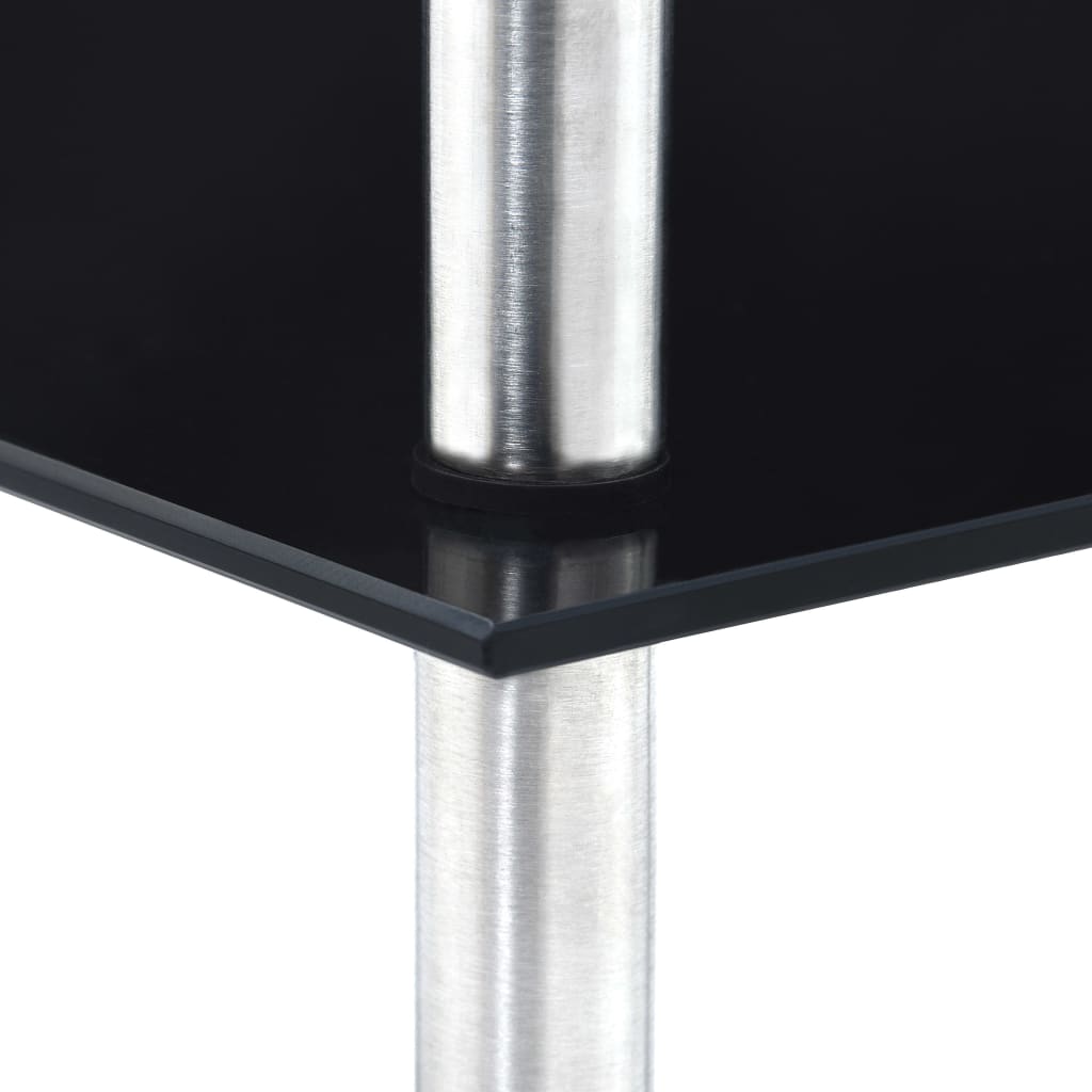 vidaXL Hylle 5 etasjer svart 30x30x130 cm herdet glass