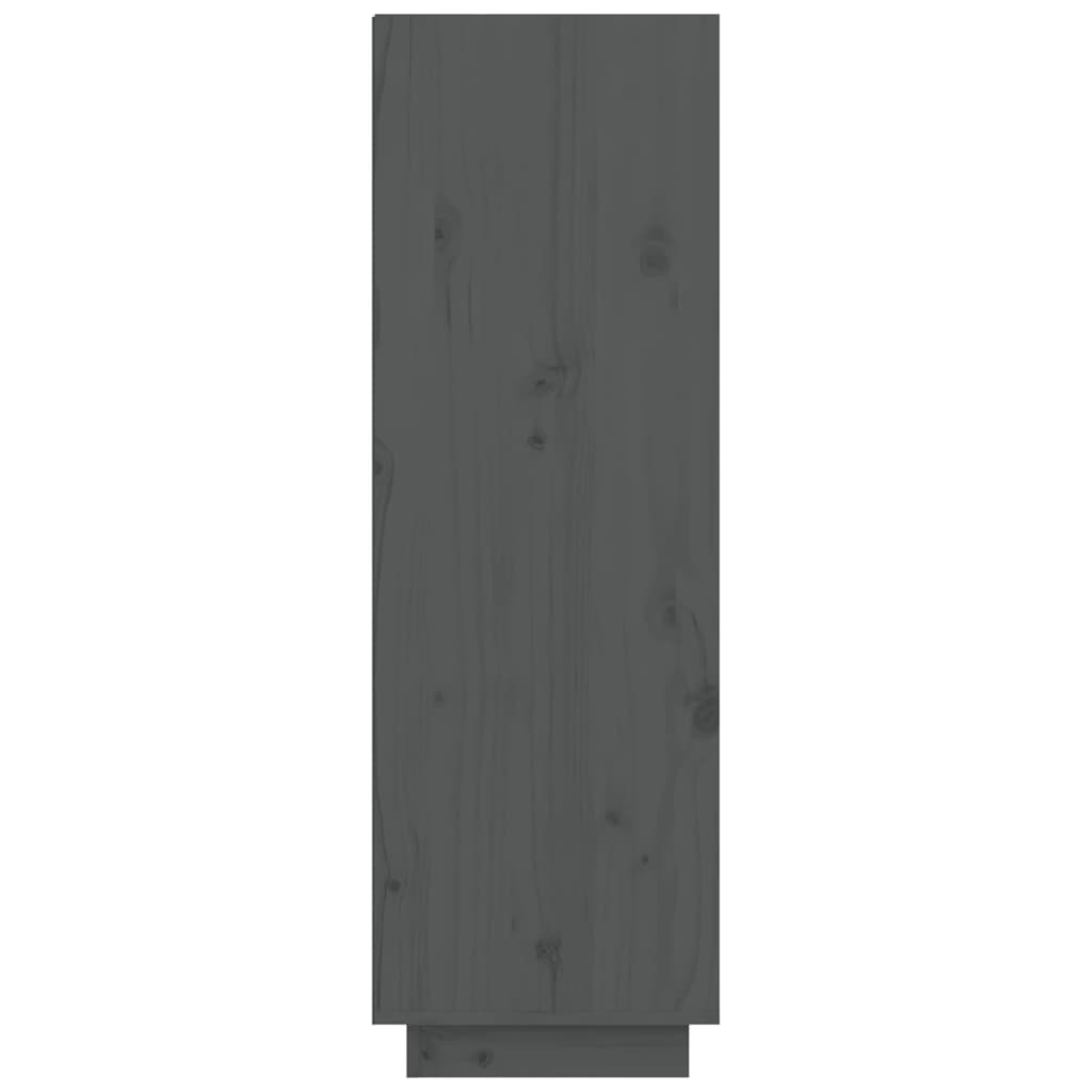 vidaXL Skoskap grå 60x34x105 cm heltre furu