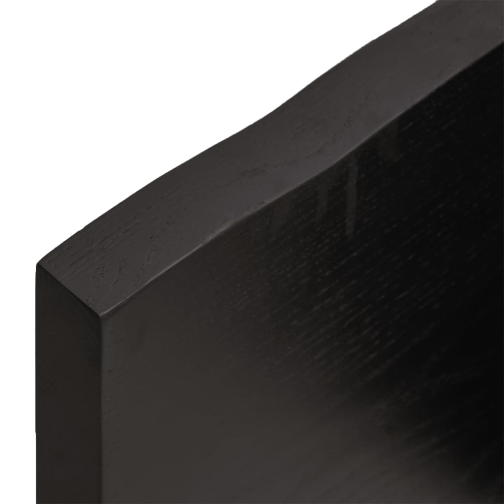 vidaXL Bordplate mørkegrå 100x50x4 cm behandlet eik naturlig kant