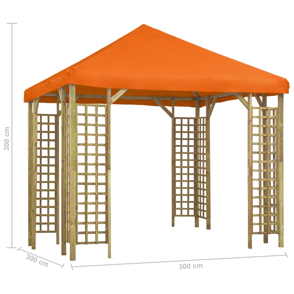 vidaXL Paviljong 3x3 m oransje