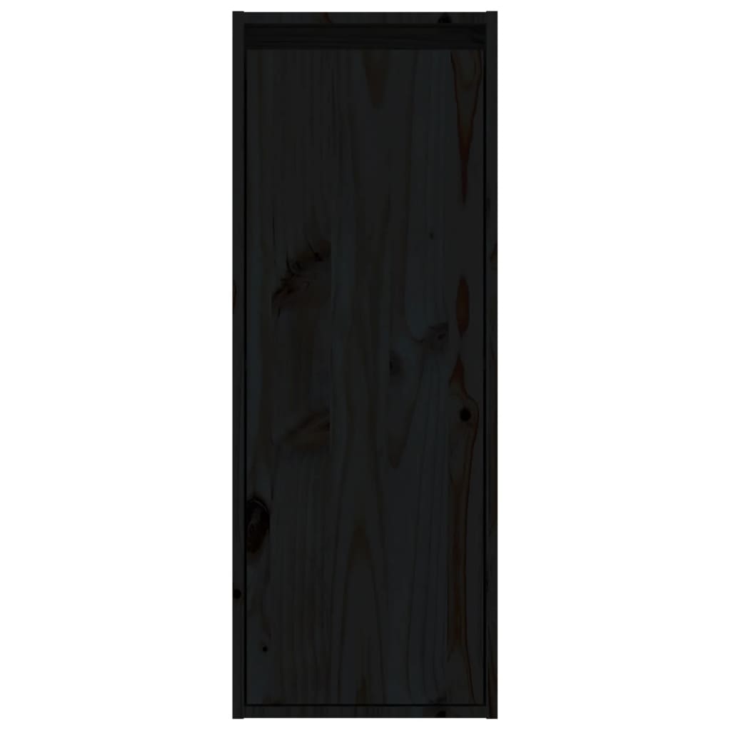 vidaXL Veggskap 2 stk svart 30x30x80 cm heltre furu