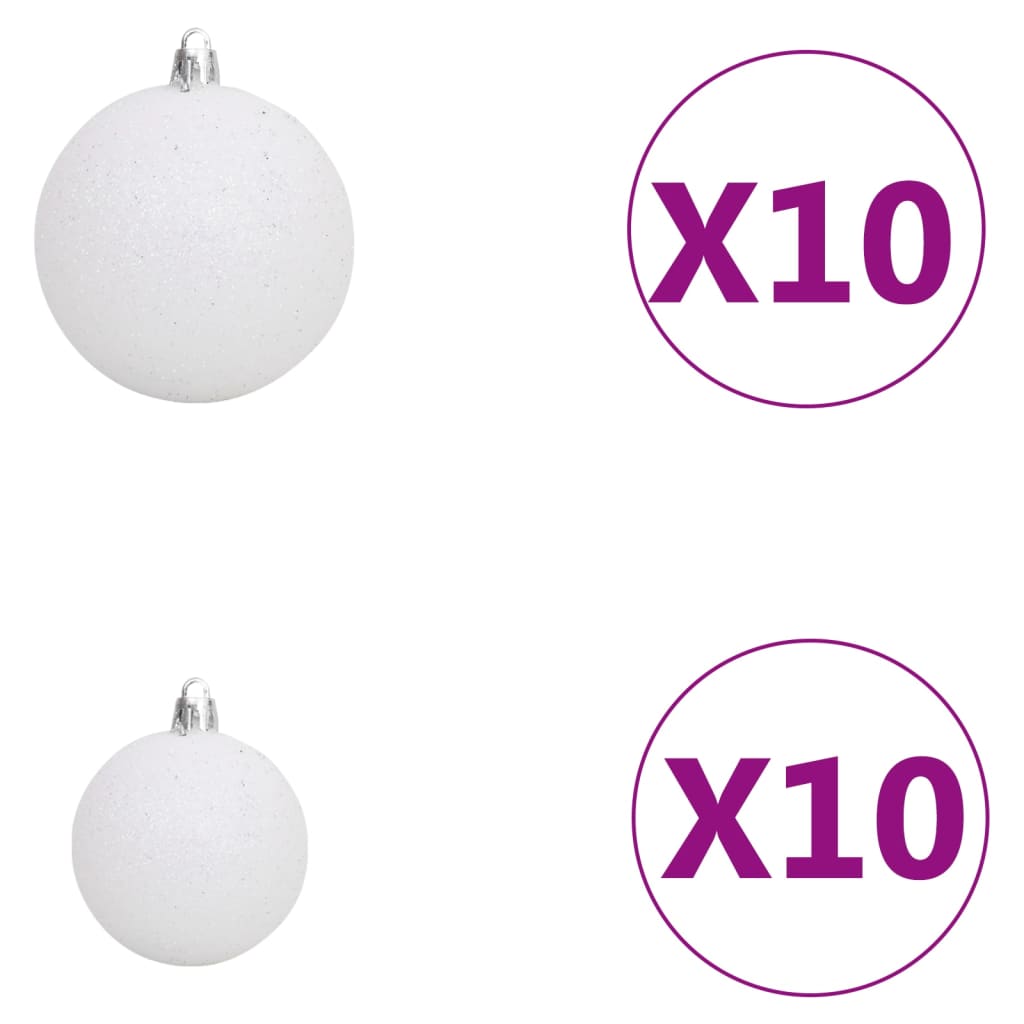 vidaXL Kunstig juletre med LED og kulesett og furukongler 240 cm