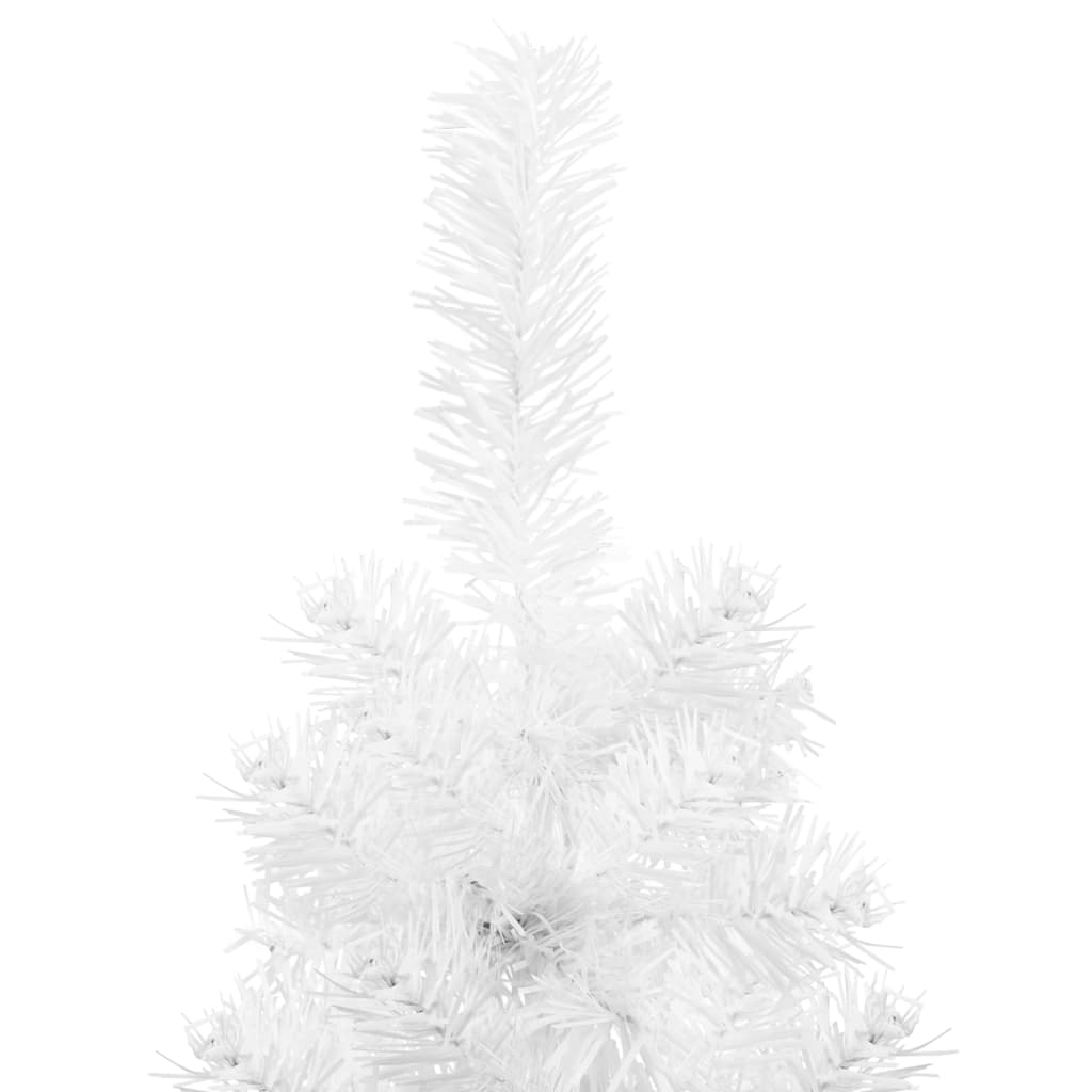 vidaXL Kunstig halvt juletre med stativ slankt hvit 180 cm