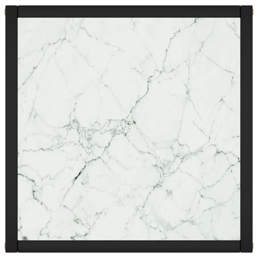 vidaXL Salongbord svart med hvitt marmorglass 40x40x50 cm