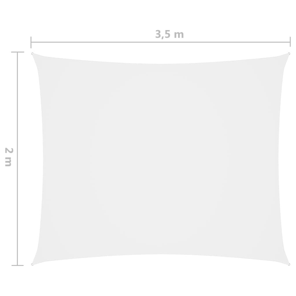 vidaXL Solseil oxfordstoff rektangulær 2x3,5 m hvit