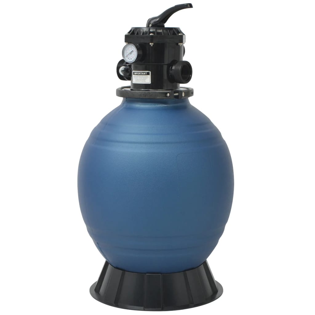vidaXL Sandfilter for basseng med ventil i 6 stillinger blå 460 mm