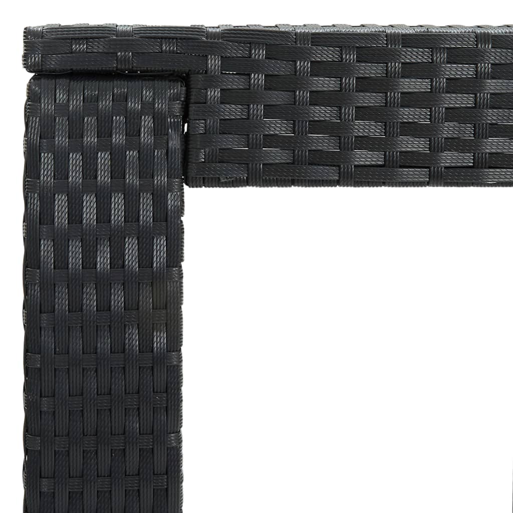 vidaXL Utendørs barsett med puter 5 deler polyrotting svart