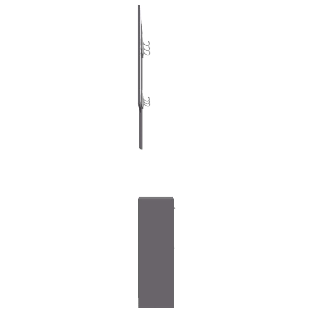 vidaXL Gangenhet høyglans grå 100x25x76,5 cm sponplate